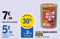 E.Leclerc Scotch - lot de 3 rubans adhésifs offre