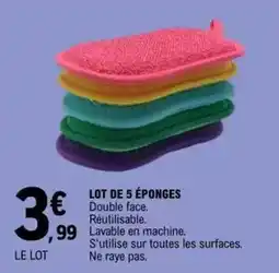 E.Leclerc Lot de 5 éponges offre