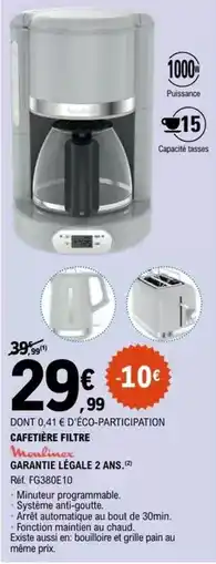 E.Leclerc Carrefour - cafetière filtre offre