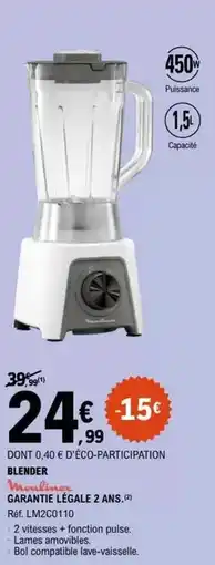 E.Leclerc Moulinex - garantie legale 2 ans offre