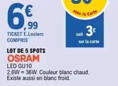 E.Leclerc E.leclerc - lot de 5 spots offre