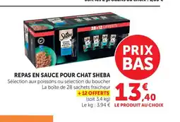 Bi1 SHEBA Repas en sauce pour chat offre