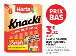 Bi1 HERTA Knacki original 100% pur porc offre