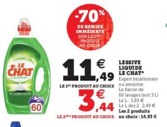 Hyper U Lessive Liquide Le Chat offre