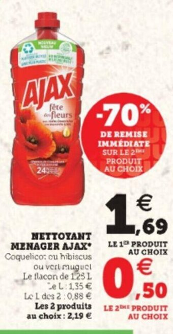 Hyper U Nettoyant Menager Ajax offre
