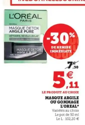 Hyper U Masque Argile Ou Gommage offre