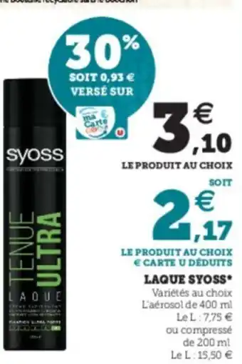 Hyper U Laque Syoss offre