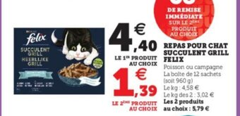 Hyper U Repas Pour Chat Succulent Grill offre