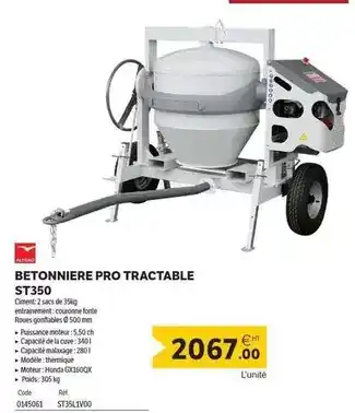 Altrad - betonniere pro tractable st350