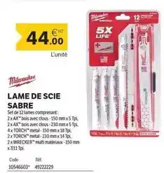 DomPro Milwaukee - lame de scie sabre offre