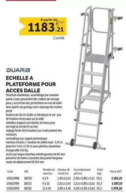 DomPro Duarib - echelle a plateforme pour acces dalle offre