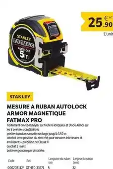 DomPro Stanley - mesure a cuban autolock armor magnetique offre