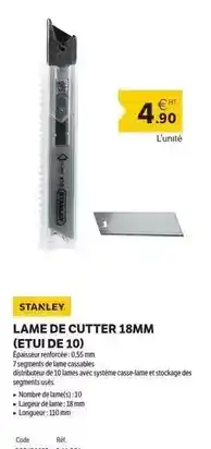 DomPro Stanley - lame de cutter 18mm (etui de 10) offre