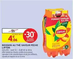 Intermarché Lipton - boisson au thé saveur peche offre