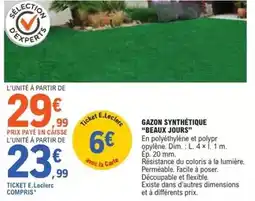 E.Leclerc Dim - gazon synthétique beaux jours offre