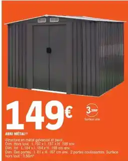 E.Leclerc Dim - abri metal offre