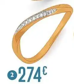 E.Leclerc Bijoux Bague diamants 0,03 ct, taille 54, or jaune et rhodié offre
