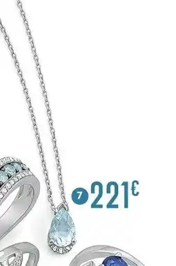 E.Leclerc Bijoux Collier aigue marine et diamants 0,01 ct, 42 cm, or gris offre