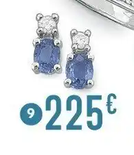 E.Leclerc Bijoux Boucles saphir et diamant 0,09 ct, or gris offre