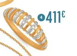 E.Leclerc Bijoux Bague diamants 0,02 ct, taille 54, or jaune et rhodié offre