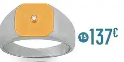 E.Leclerc Bijoux Bague diamant 0,01 ct, taille 56, argent rhodié et or jaune dont d'or offre