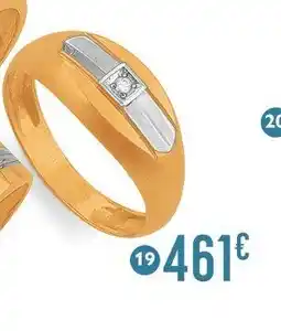 E.Leclerc Bijoux Bague diamant 0,02 ct, taille 56, or jaune et rhodié offre