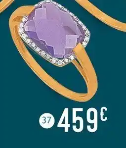 E.Leclerc Bijoux Bague améthyste et diamants 0,09 ct, taille 54, or jaune et rhodié offre