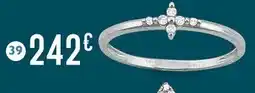E.Leclerc Bijoux Bague diamants 0,06 ct, taille 54, or gris offre