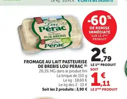 Bi1 LOU PERAC Fromage au lait pasteurise de brebis offre