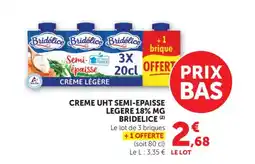Bi1 BRIDELICE Creme uht semi-epaisse legere 18% mg offre