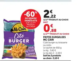 Bi1 MC CAIN Frites surgelees offre