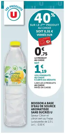 Bi1 U Boisson a base d'eau de source aromatisee sans sucres offre