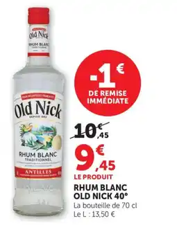 Bi1 OLD NICK 40° Rhum blanc offre