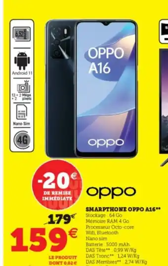 Hyper U Smartphone Oppo A16 offre