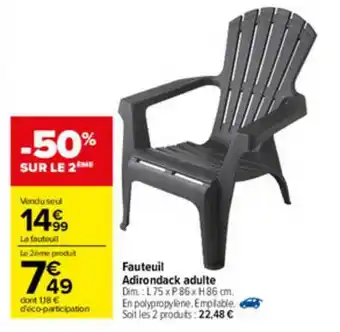 Carrefour Fauteuil Adirondack Adulte offre