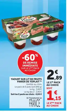 Bi1 PANIER DE YOPLAIT Yaourt sur lit de fruits offre