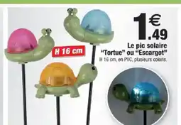 Bazarland Le pic solaire Tortue ou Escargot offre