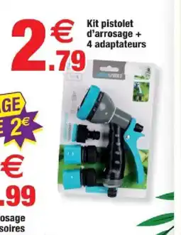 Bazarland Kit pistolet d'arrosage + 4 adaptateurs offre