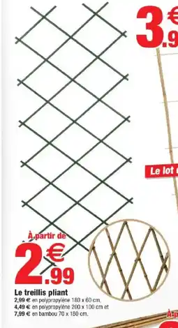 Bazarland Le treillis pliant offre