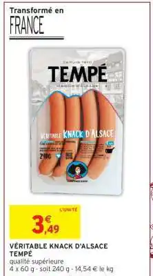Intermarché VÉRITABLE KNACK D'ALSACE TEMPE offre