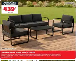 Brico Dépôt Salon de jardin osma noir - 5 places offre