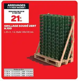 Brico Dépôt Grillage soudé vert offre