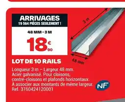 Brico Dépôt NF Lot de 10 rails offre