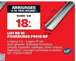 Brico Dépôt NF Lot de 10 fourrures F4518 offre