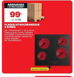 Brico Dépôt Plaque vitroceramique 4 zones offre