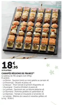 Super U Canapés régions de france offre