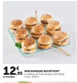 Super U Mini burgers reception offre