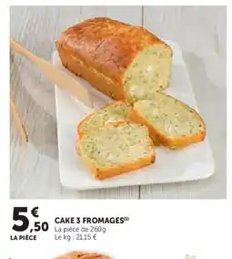 Super U Cake 3 fromages offre