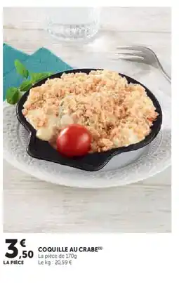 Super U Coquille au crabe offre