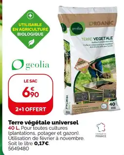 Weldom Geolia terre végétale universel offre